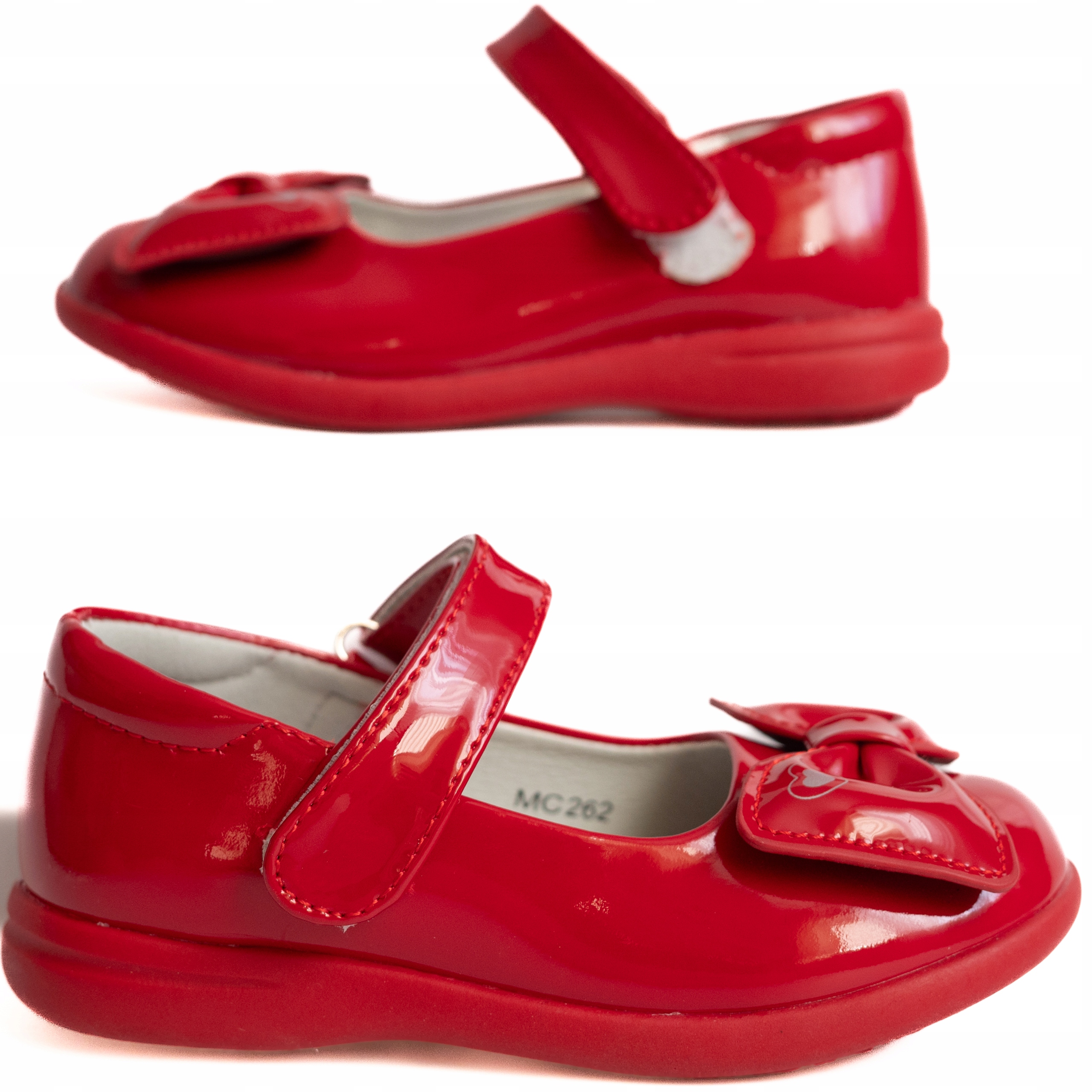 APAWWA LAKIERKI BALERINY DLA DZIEWCZYNKI CZERWONE ROZ 29