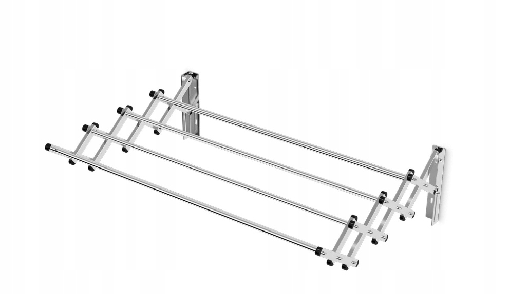 Sušák na stěnu Koupelnová harmonika z z nerezové oceli s 8 tyčemi