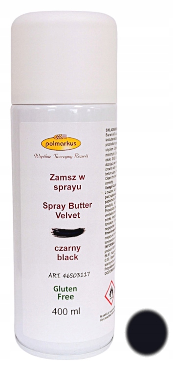 Levně Cukrářský semiš ve spreji Černá narozeninová dekorace dort 400 ml Polmarkus