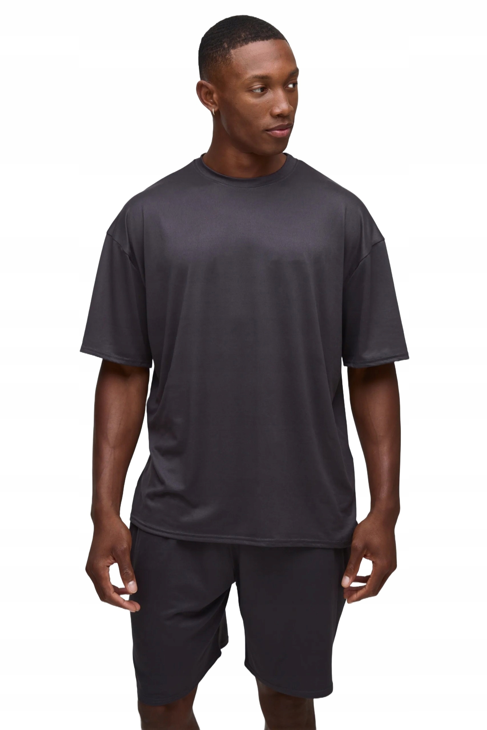 Boohooman Pánská Tepláková Souprava Černý Krátký Rukáv A Kraťasy M Z3A