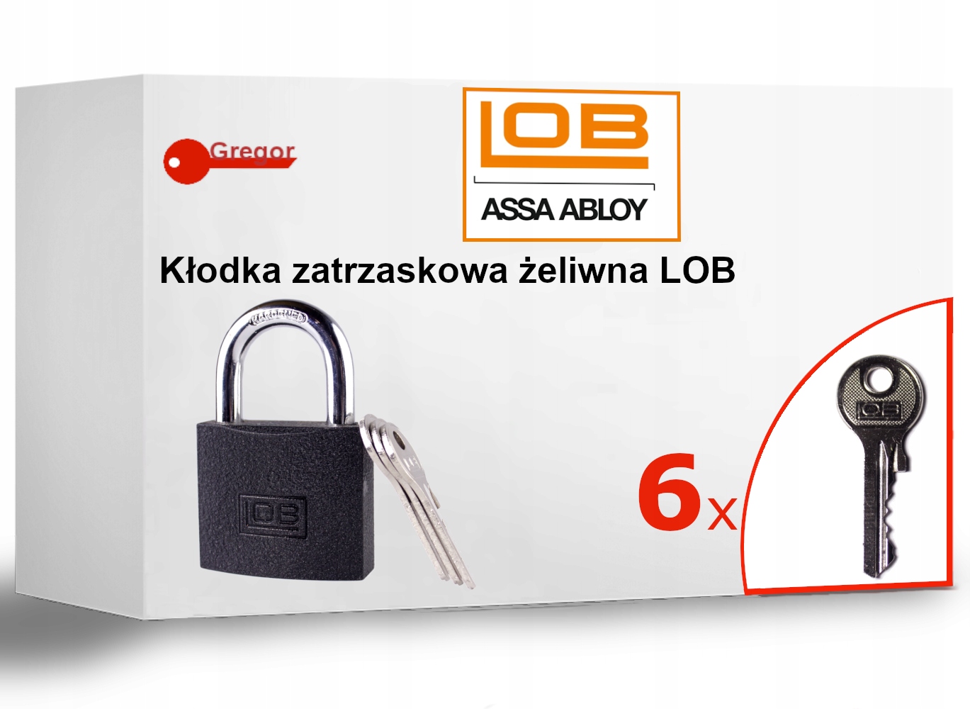 

Kłódka Żeliwna Zatrzaskowa KSS60 6 Kluczy