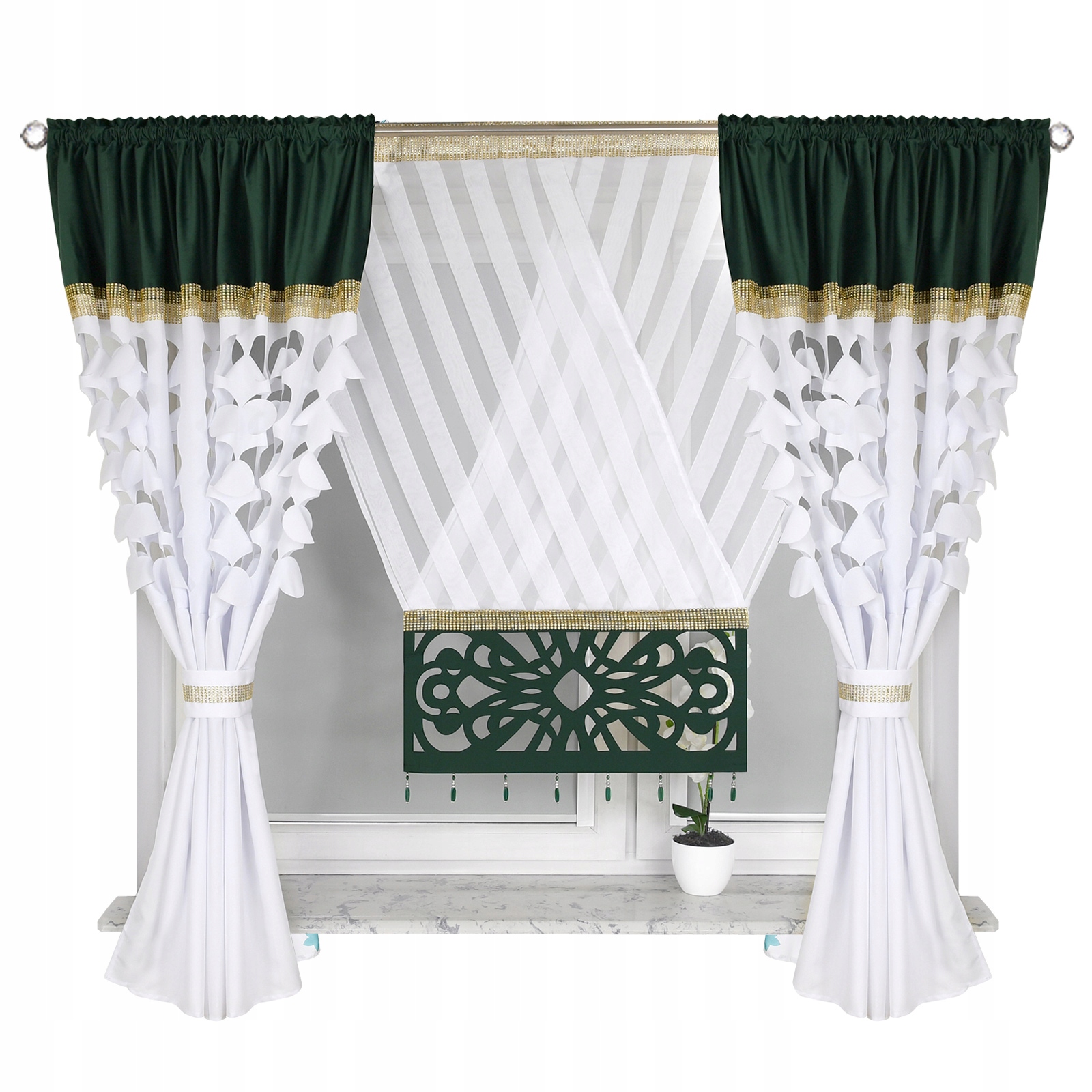 ZASŁONY Z PANELEM EKRANOWYM Z FILCU DEKOR DO OKNA