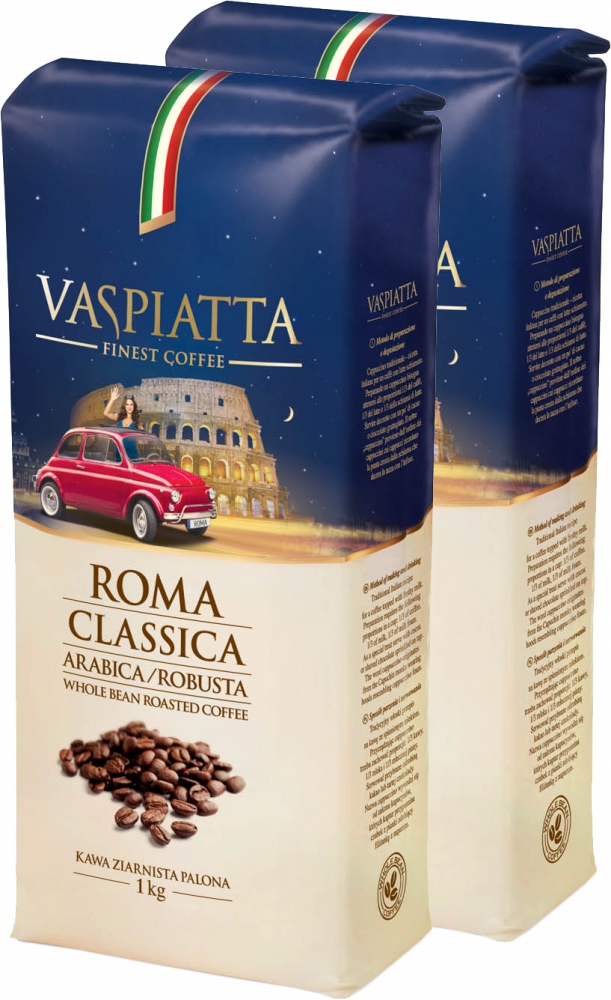 Kawa ziarnista Vaspiatta Roma Classica 1kg x2