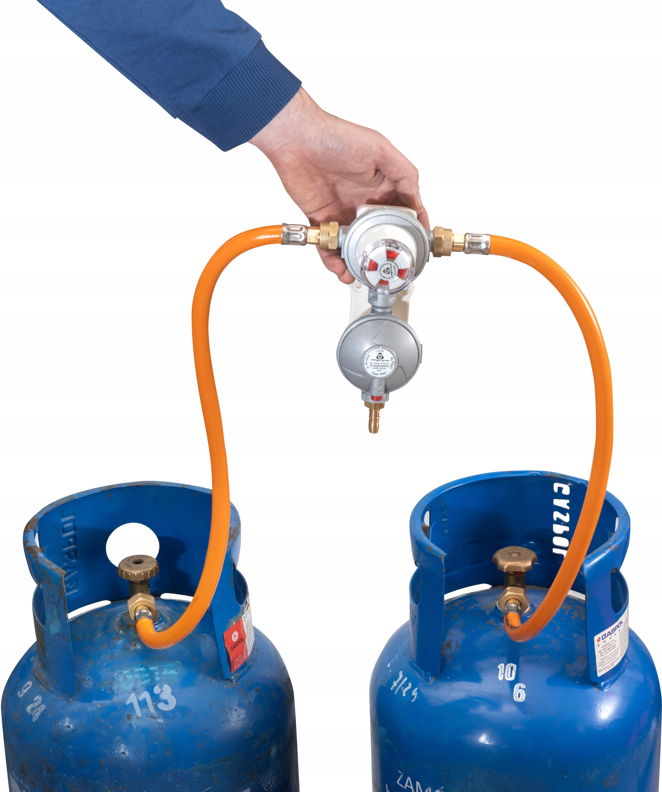 Reduktor automatyczny zestaw na dwie butle 37 mbar