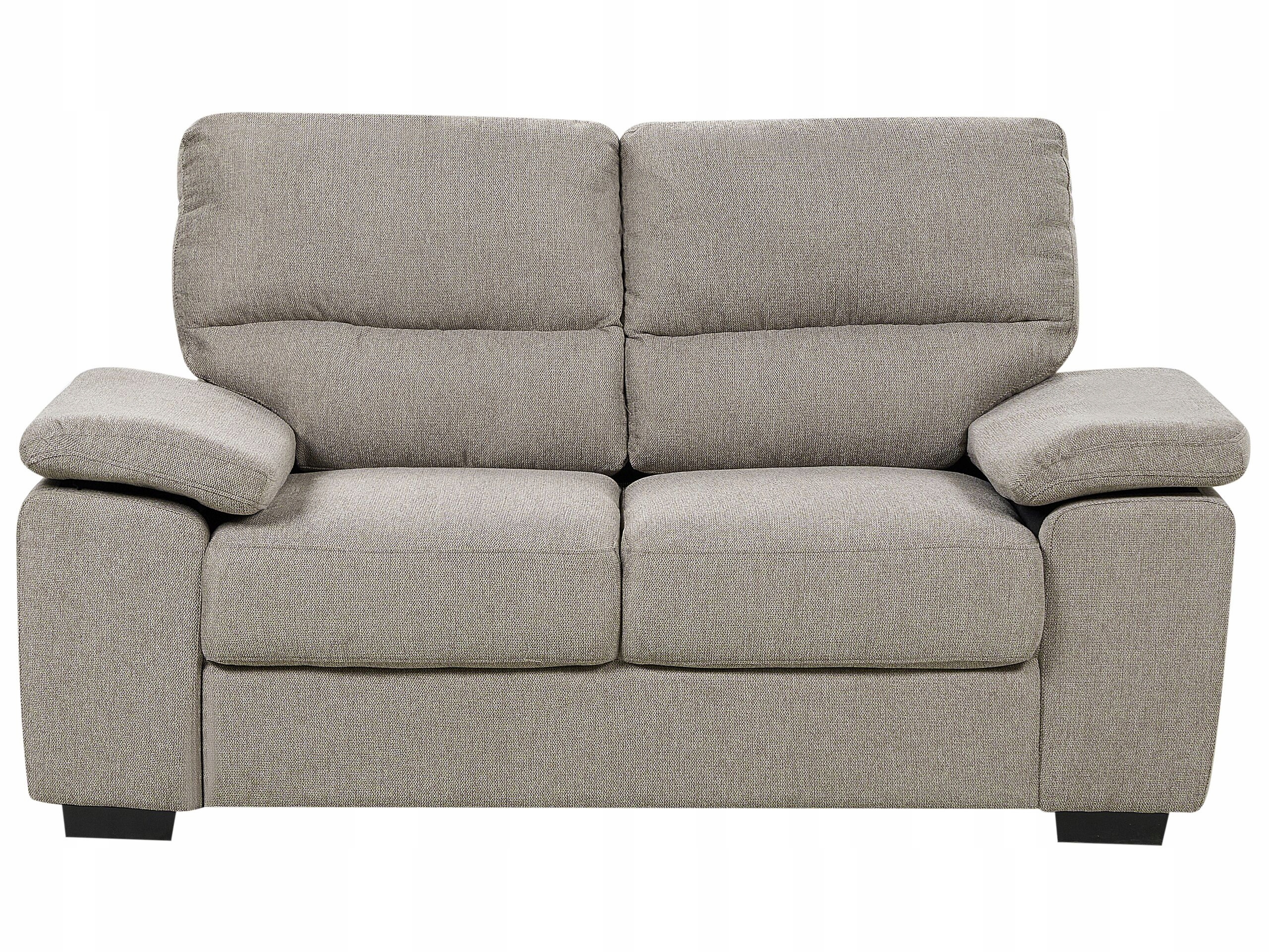 Sofa do salonu dwuosobowa grube siedzisko podłokietniki brązowa