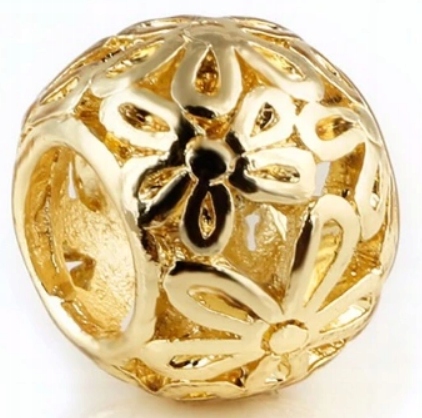 

Charms Zawieszka Złoty Koralik Modułowy