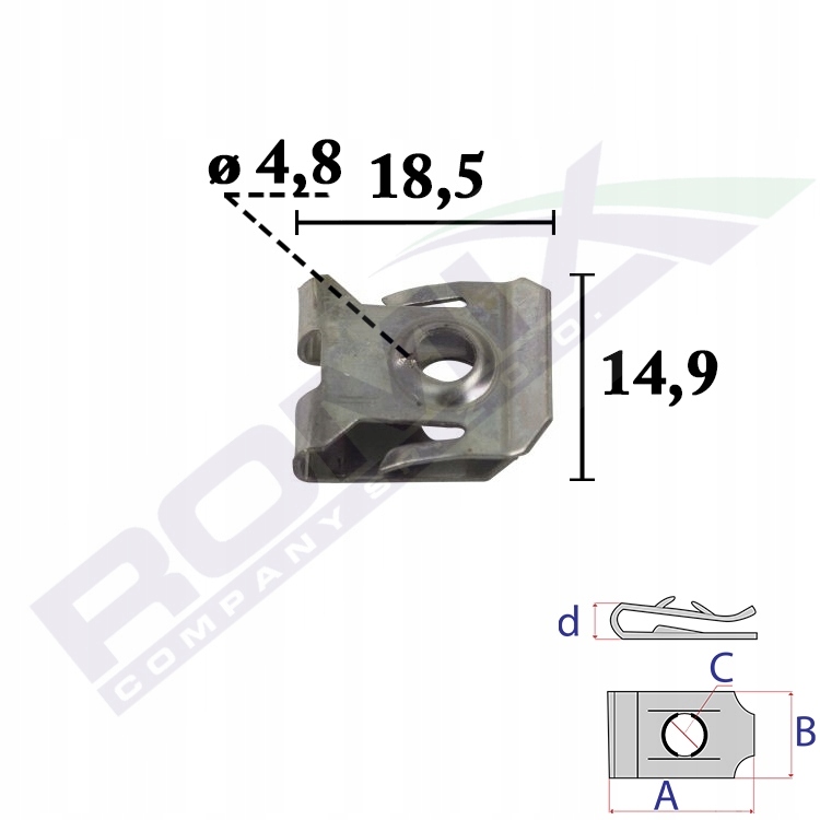 

Blaszka montażowa uniwersalna Ford 4,8mm x10szt