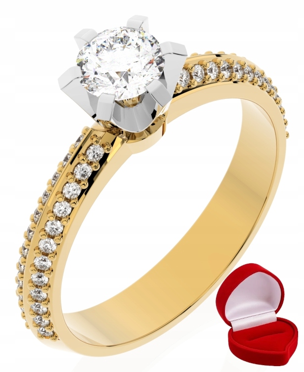 Zlatý Prstýnek 585 14k Diamant Brylant 0,30 ct R20