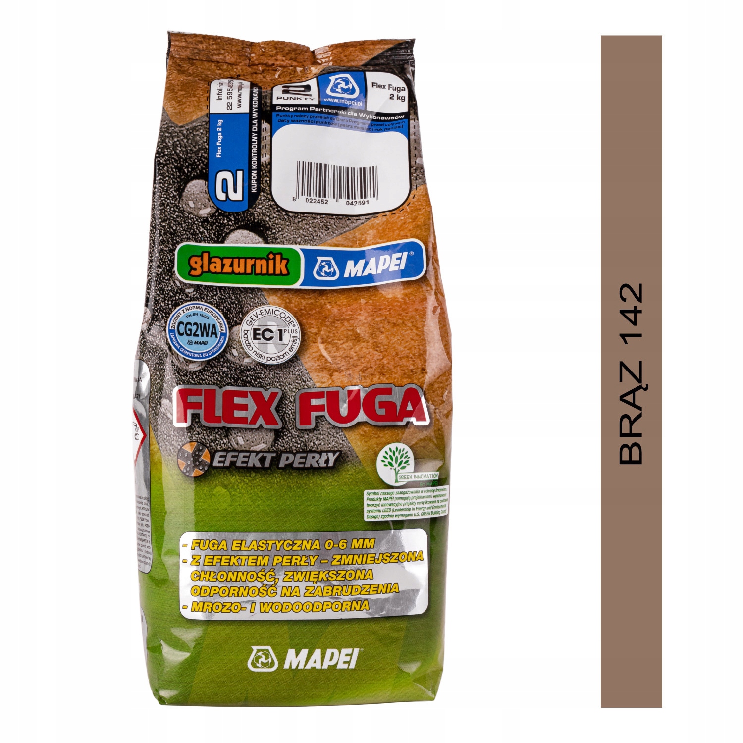 

Glazurnik Mapei Flex Fuga 2 kg brąz (142)