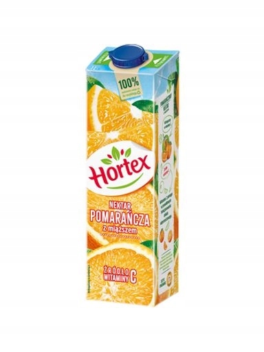 Levně 5x Hortex Pomeranč s dužinou nektar karton 1L