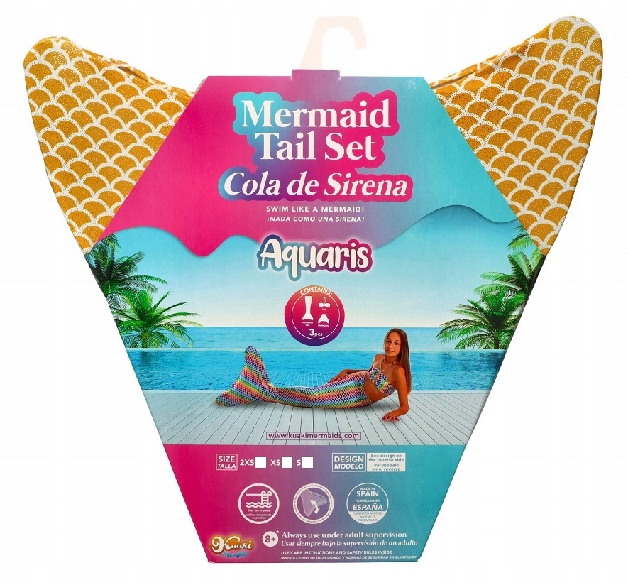 

Ogon syren Xs Monopłetwa Bikini Strój dzieci 8-10l