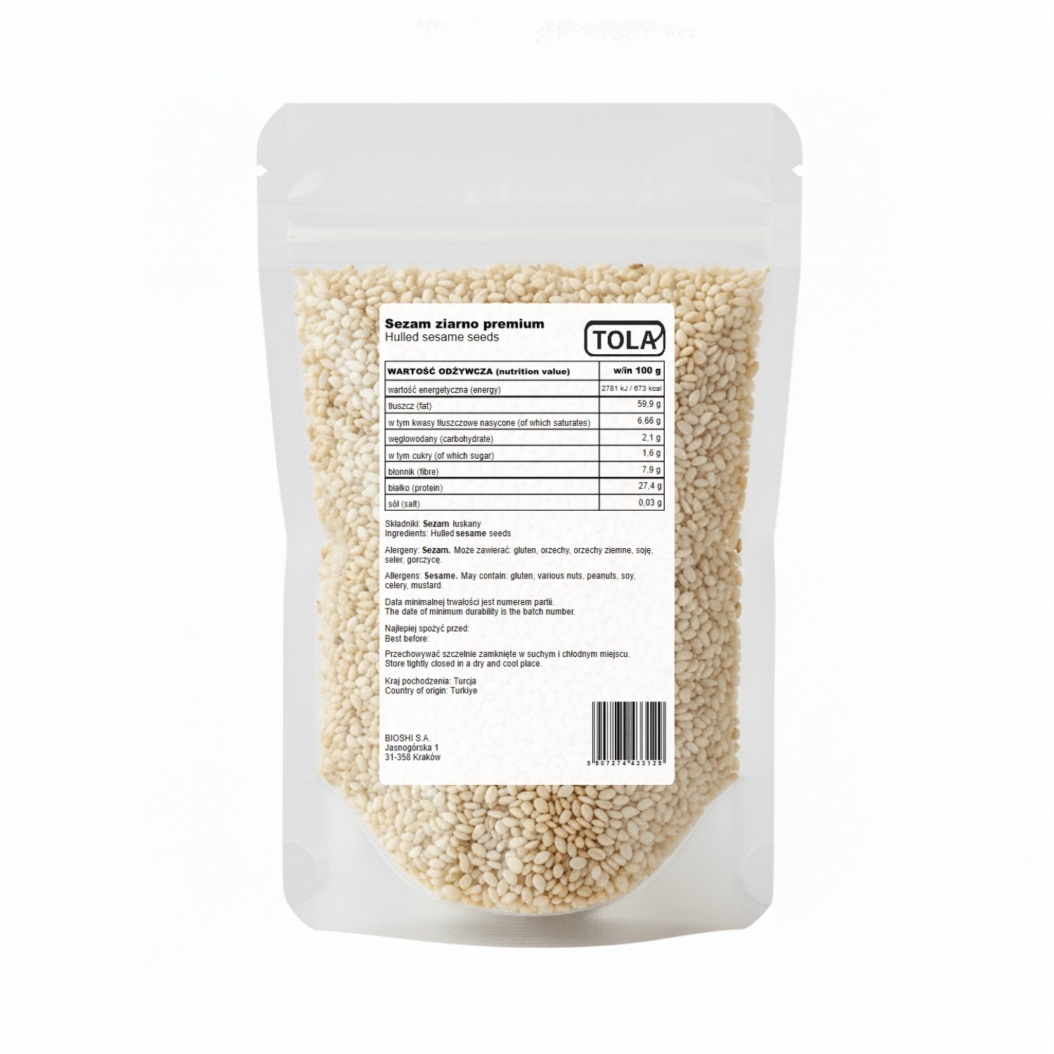 Levně Sezamové prémiové zrno 5 kg – přírodní, vysoká kvalita Tola