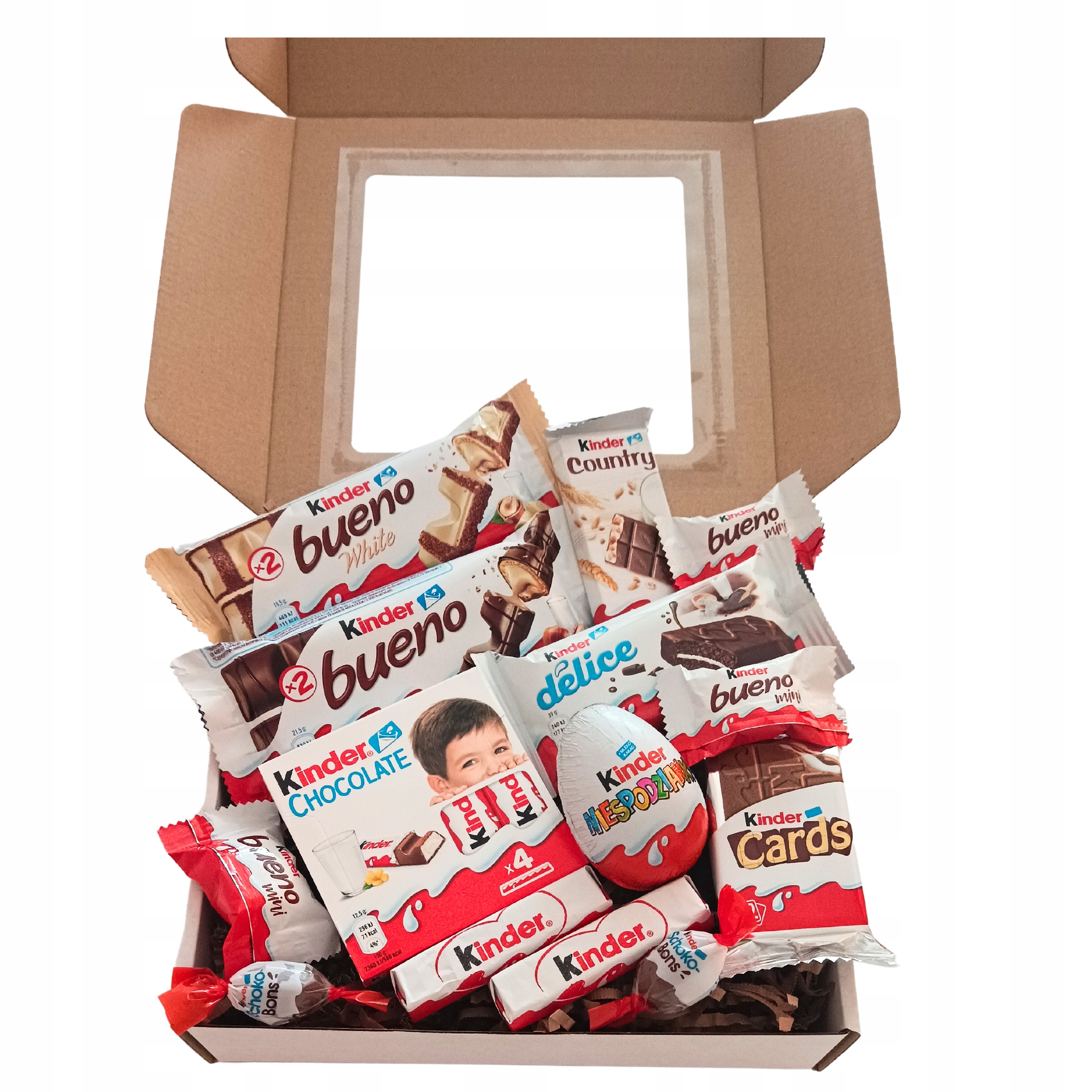 Zestaw Paczka Słodyczy Czekolada Kinder Jajko Prezent KOMUNIA URODZINY Marka Kinder