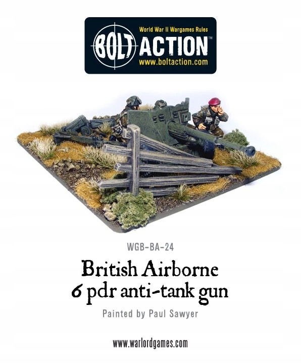 BOLT ACTION British Para 6 Pounder ATG + Crew