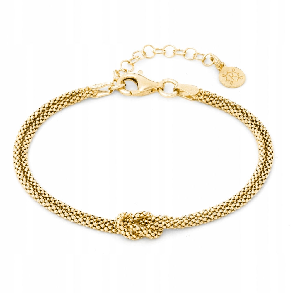 Bransoletka pozłacana Ania Kruk złota podwójna węzeł srebro 925