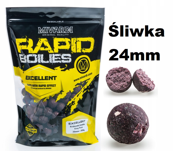 Mivardi Rapid Excellent Boilies King Plum 24mm 3300g