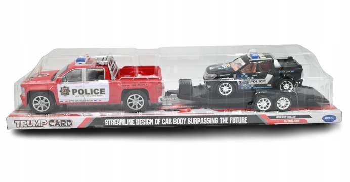 SAMOCHÓD POLICYJNY Z PRZYCZEPKĄ RÓŻNE KOLORY Marka Midex