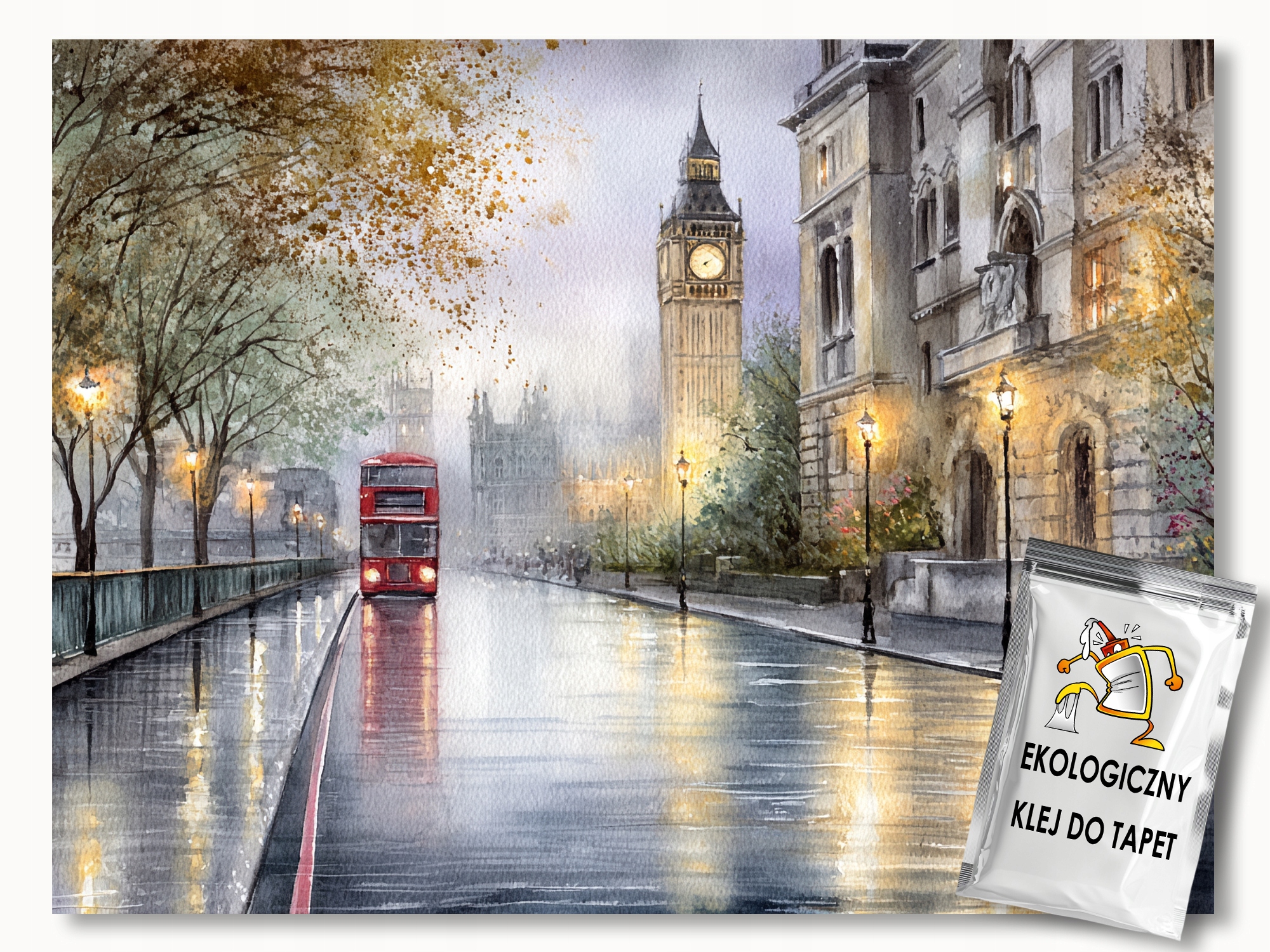 Fototapeta Flizelina Město Anglie Londýn Big Ben Autobus 300x210 lepidlo