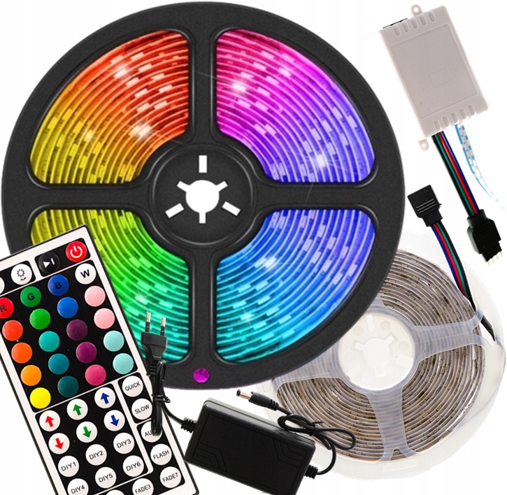 

Wodoodporna Taśma Led Smd 5050 Zestaw Rgb Pilot 5M