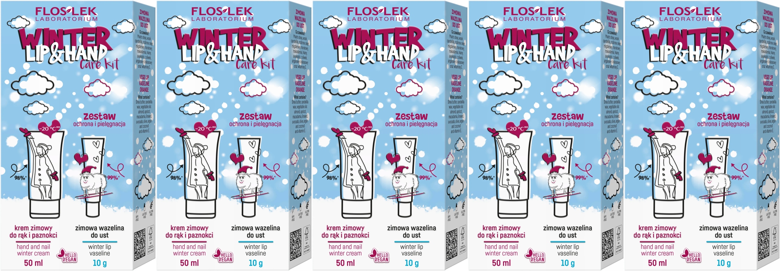 Flos-Lek Winter Zestaw Wazelina Do Ust Krem Do Rąk