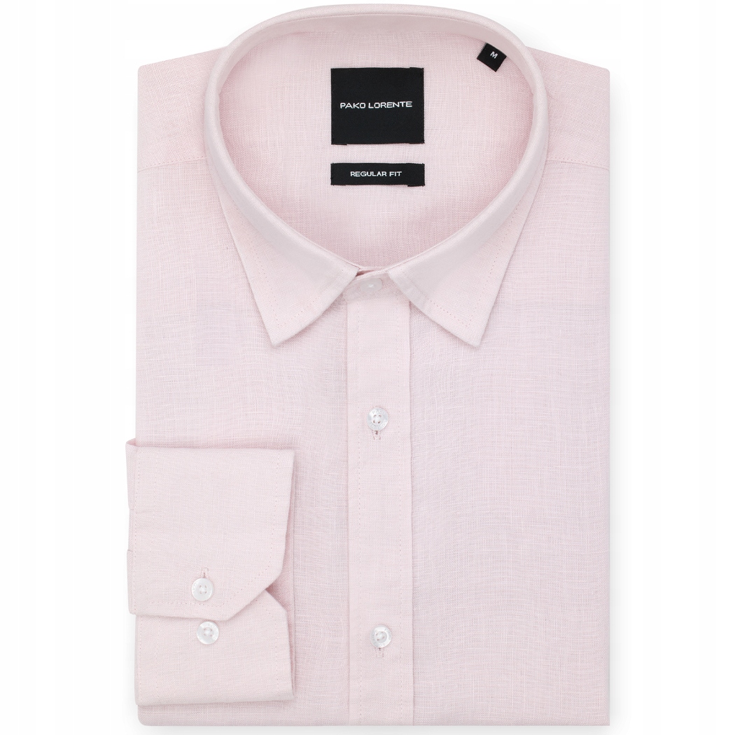 Lněná pánská košile v růžové barvě Regular Pako Lorente vel M
