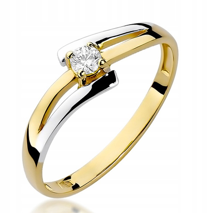 

Zaręczynowy Pierścionek Złoty Z Brylantem 0,10ct