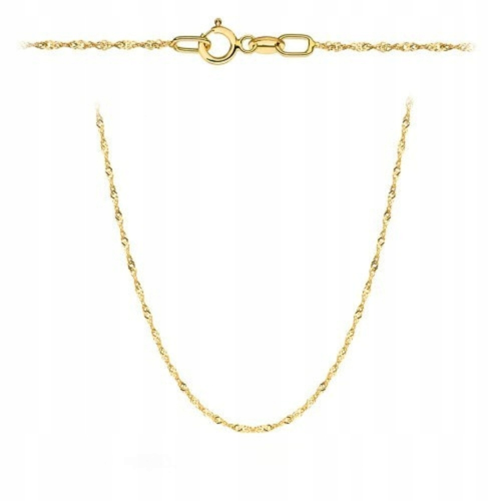 Zlatý Řetízek 585 Singapur Jednoduchá Vazba Na Přijímání Křest 40 CM