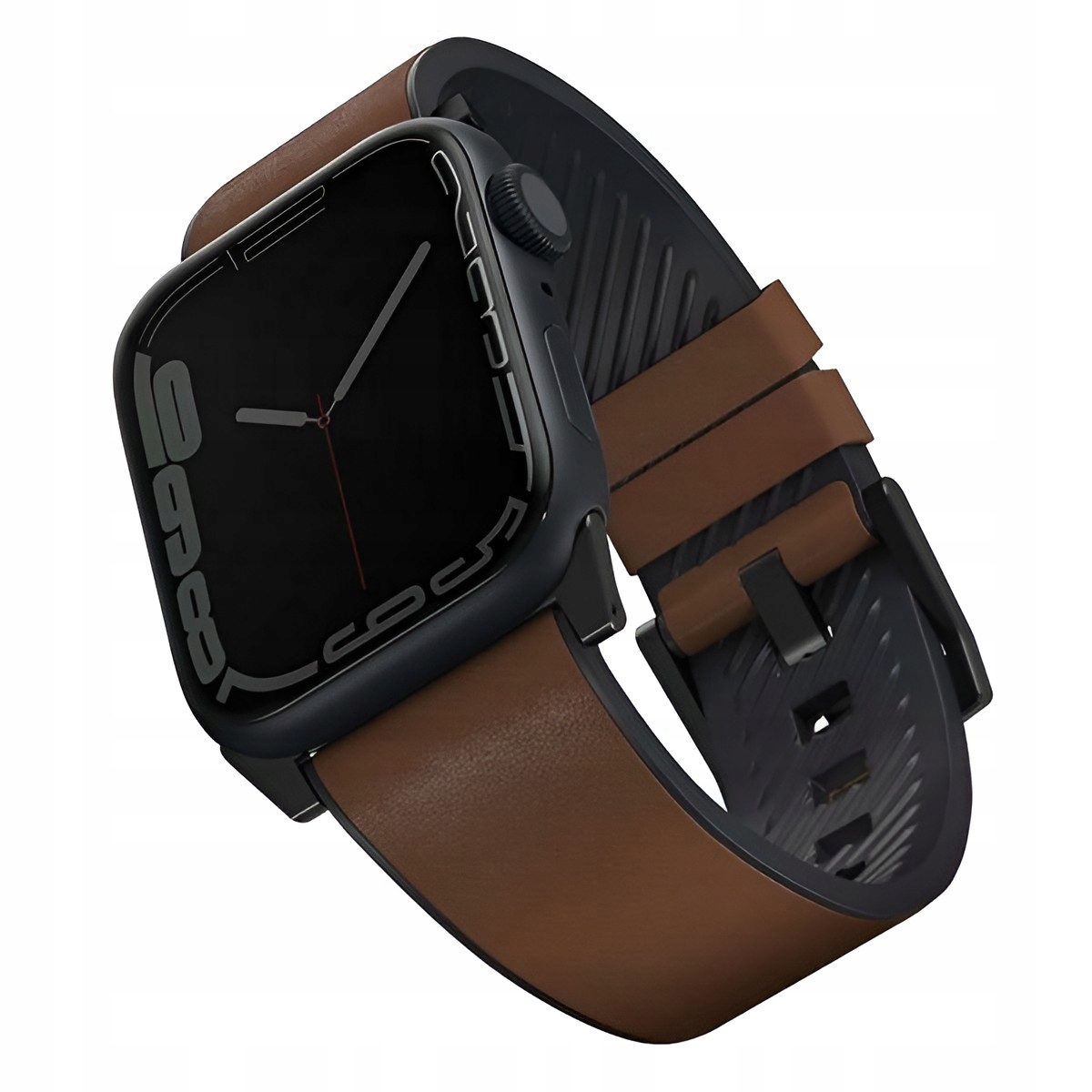 Kožený voděodolný řemínek Uniq pro Apple Watch 49/45/44/42 mm Hnědý