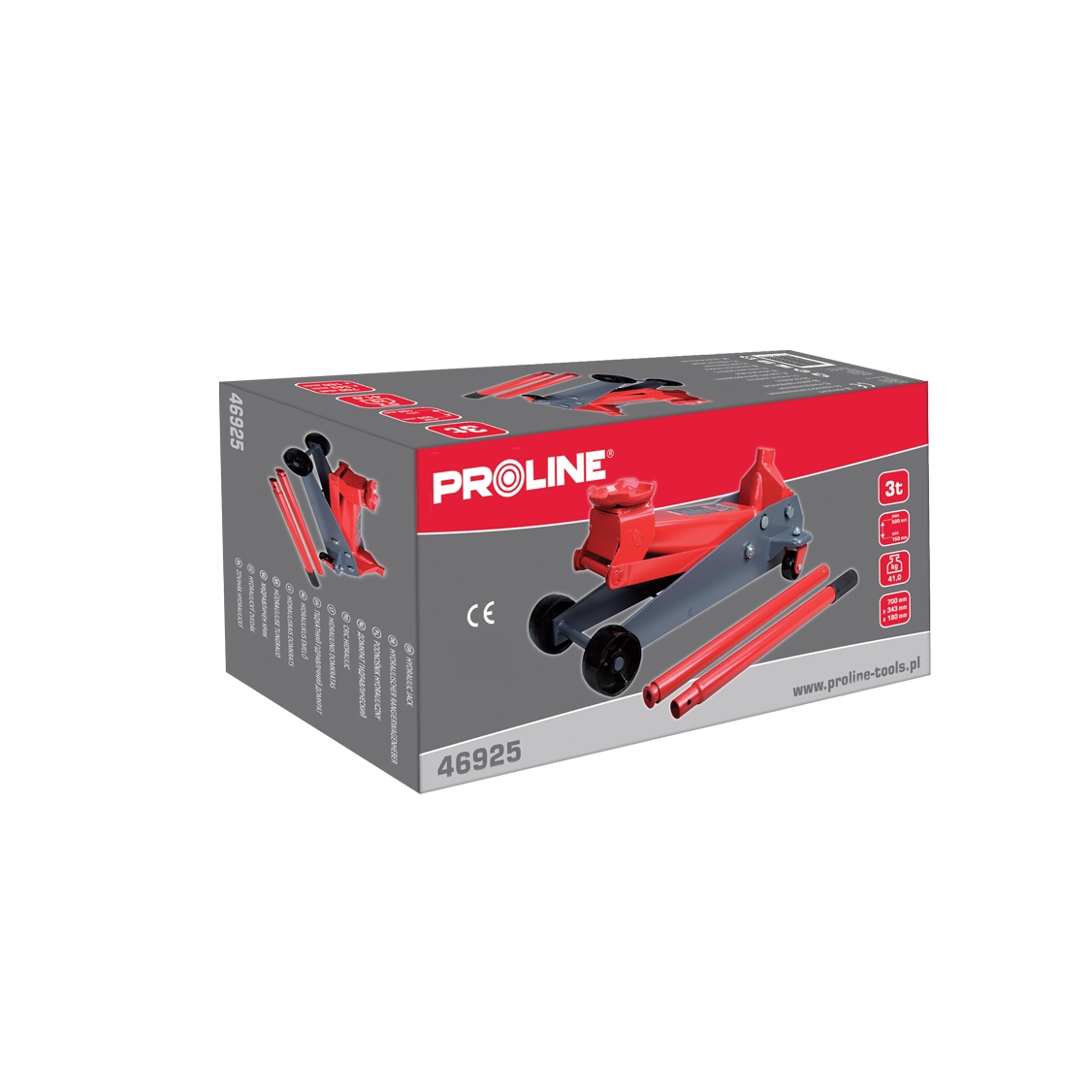 PODNOŚNIK HYDR PODŁ 3T, 140-520MM (36.5KG) CE PROL Marka Proline