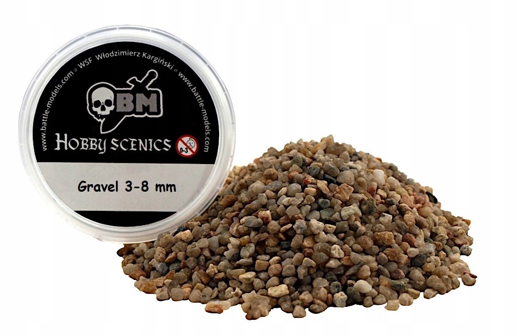 Posypka żwir 3-8 mm do makiet - 155 ml