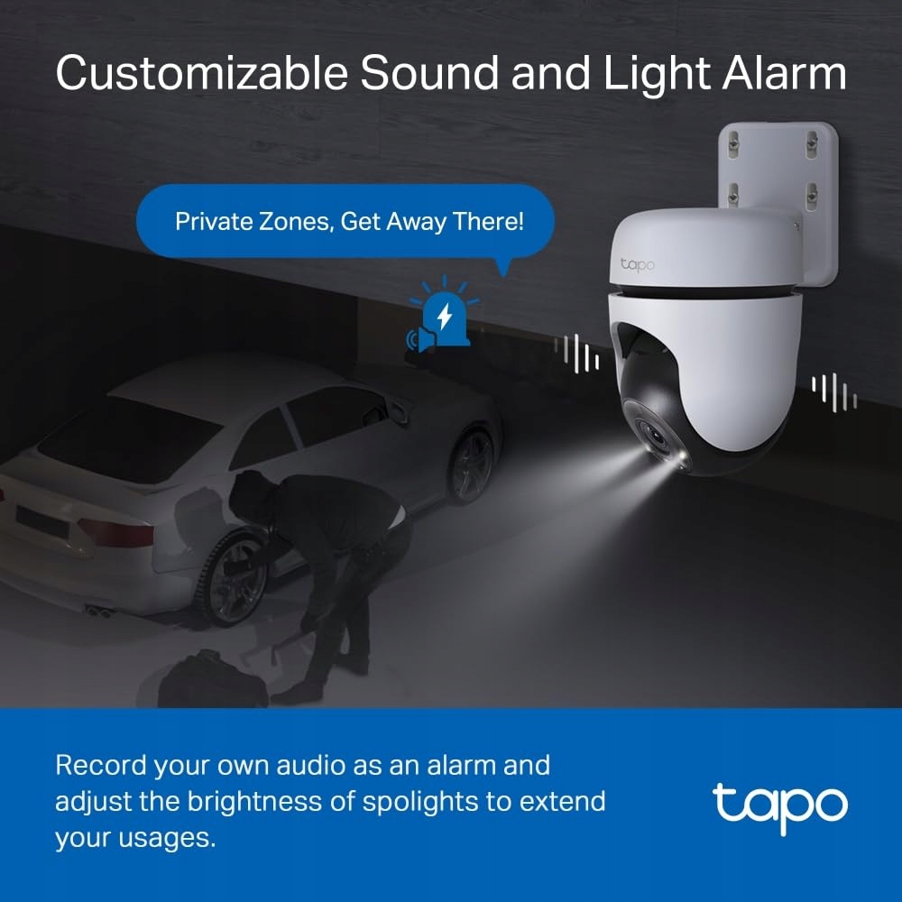 TP-LINK TAPO C510W Kamera Zewnętrzna 360° 2K IP65 Nocne Widzenie Audio — miniatura 8