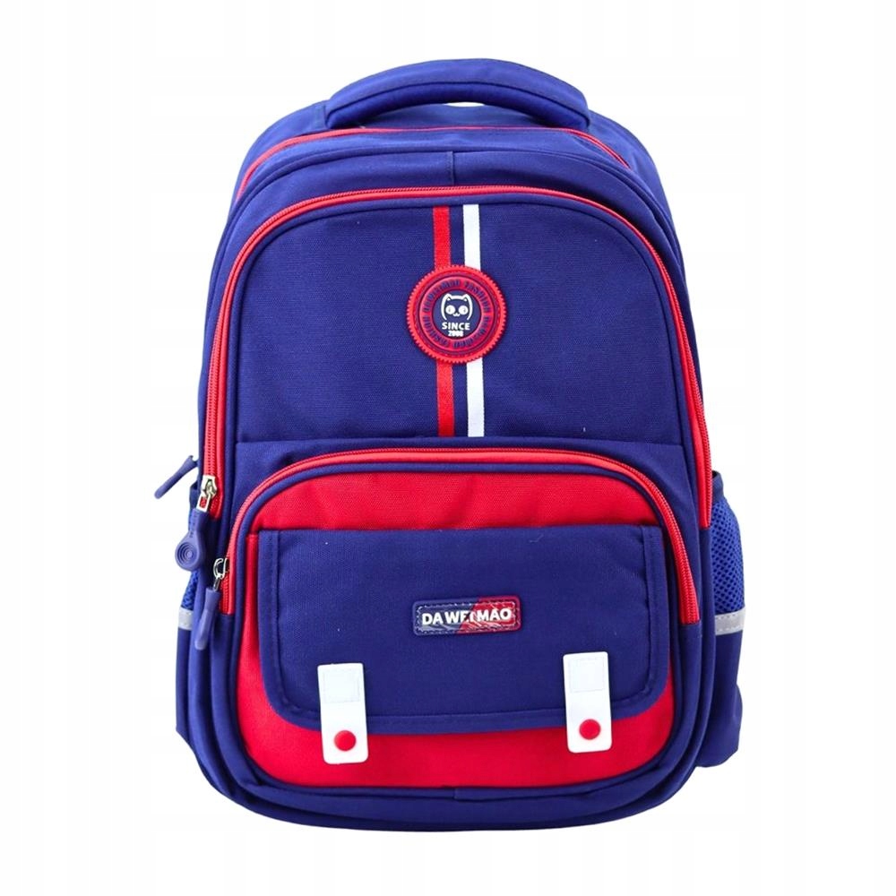 Tmavě Modrý Červený Školní Batoh 20L