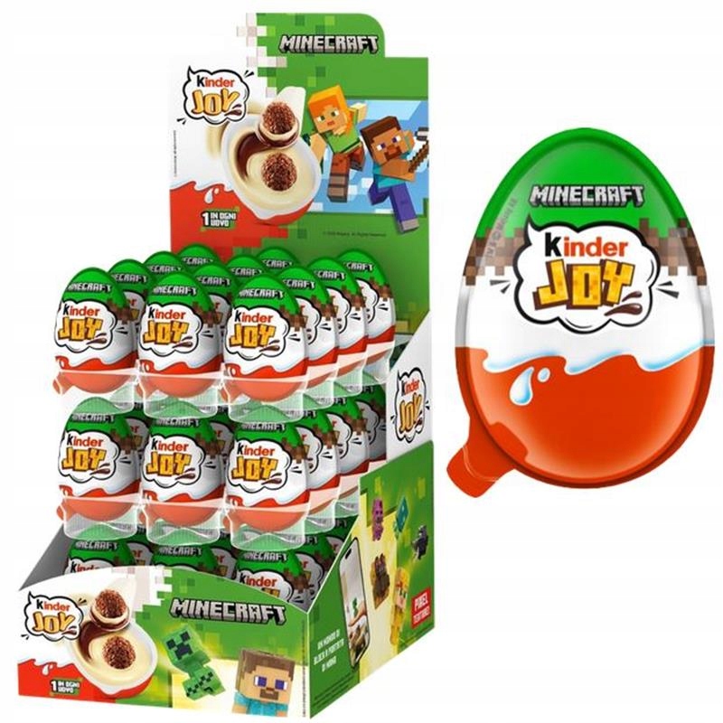 36x Kinder Joy jajko niespodzianka z figurką Minecraft 20g