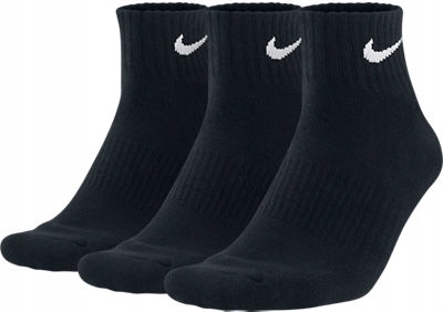 Bawełniane skarpety Nike Cotton Half-Cushion Quarter, 3 pary, rozmiar S