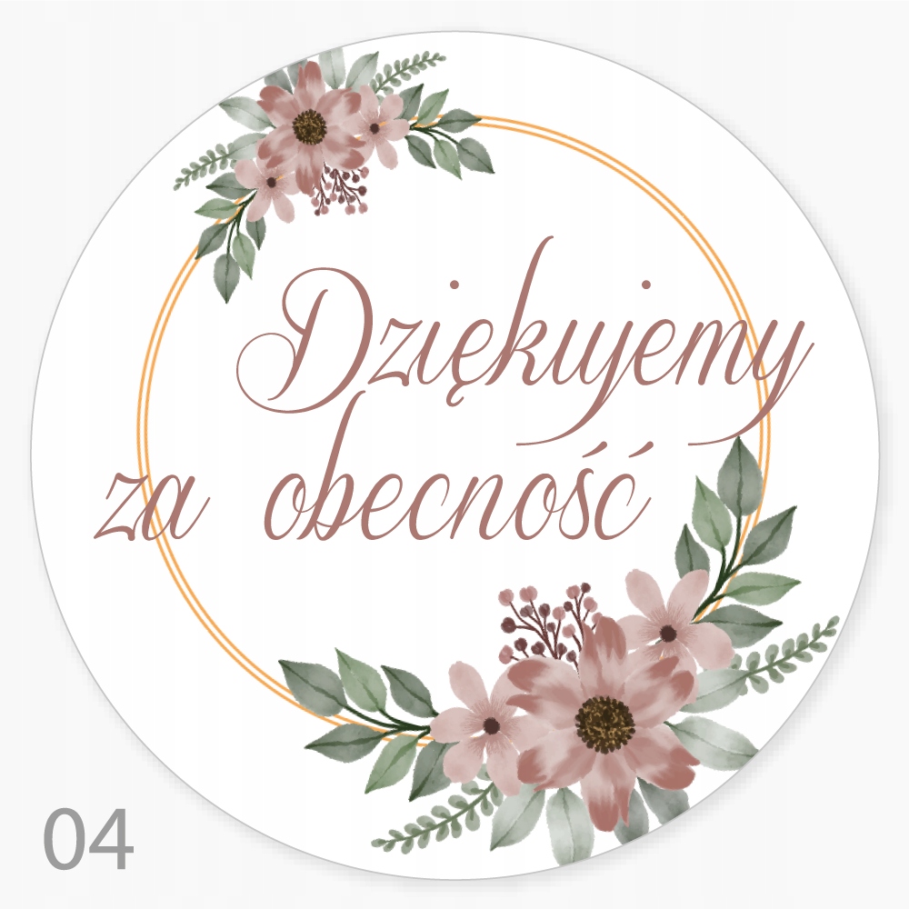 

Naklejki Dziękujemy Za Obecność hand made 48 szt