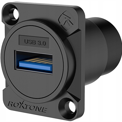 Gniazdo tablicowe panelowe montażowe złącze USB 3.0 RAU3D-B Czarny