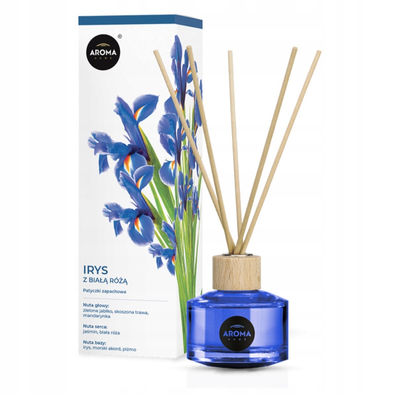 PATYCZKI ZAPACHOWE AROMA STICKS 50ML IRYS Z BIAŁĄ RÓŻĄ DYFUZOR ZAPACHOWY