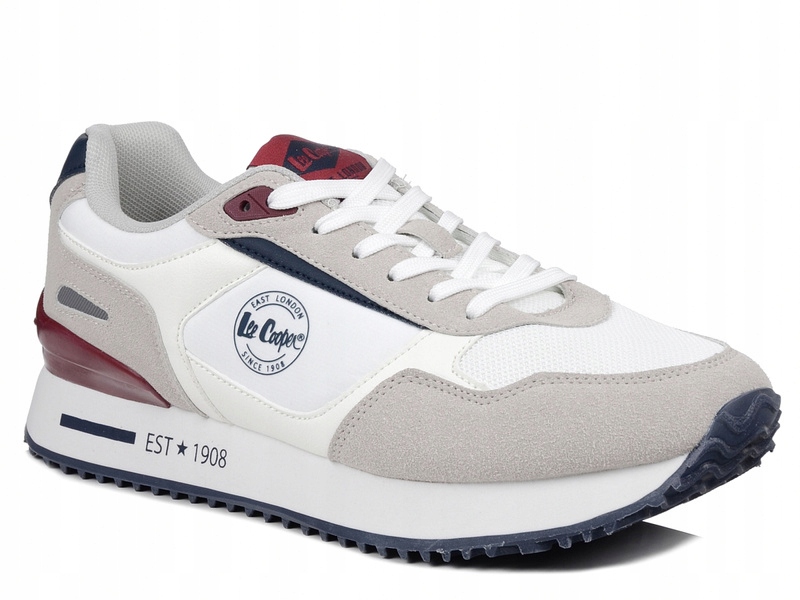 Buty sportowe męskie Lee Cooper 3388 sneakersy biało-beżowe lekkie 43
