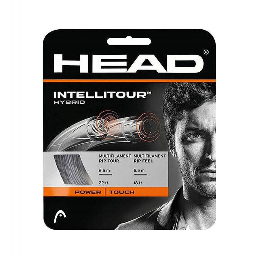 Naciąg do tenisa Head Intellitour Hybrid Szary 1.25/1.25 mm 12 m