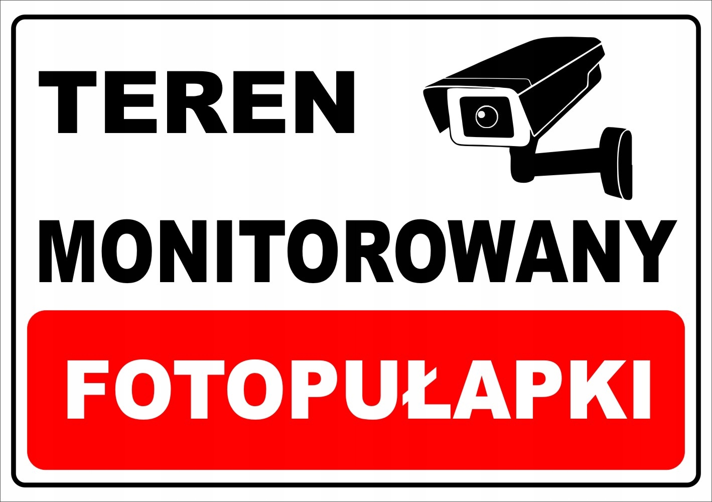 

Tabliczka monitoring, fotopułapki, plastik, A5