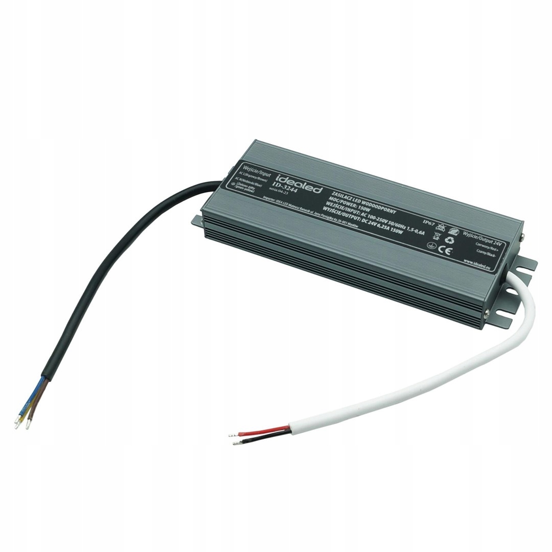 Síťový napájecí zdroj pro Led, hermetický, IP67 6.25A, 150W, 24V DC, Idealed