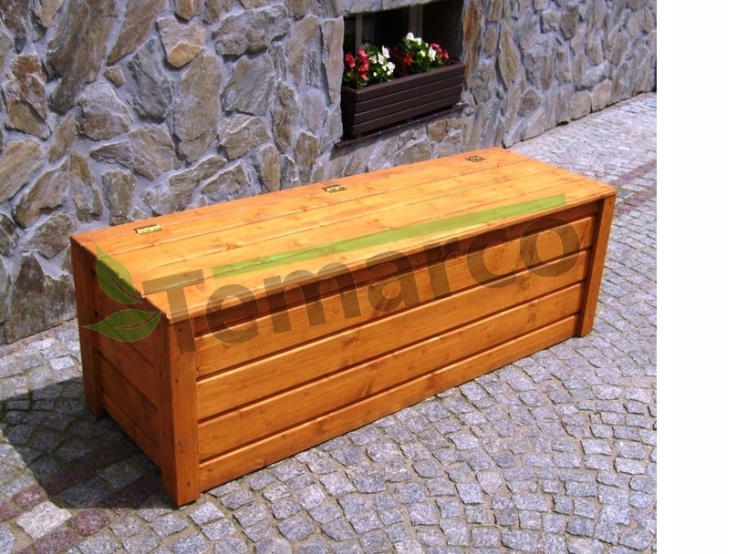 KUFER DREWNIANY OGRODOWY SKRZYNIA150/40/48 Marka Temarco