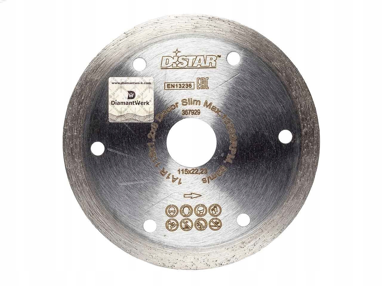 

Tarcza diamentowa Distar decor slim 115mm Płytki