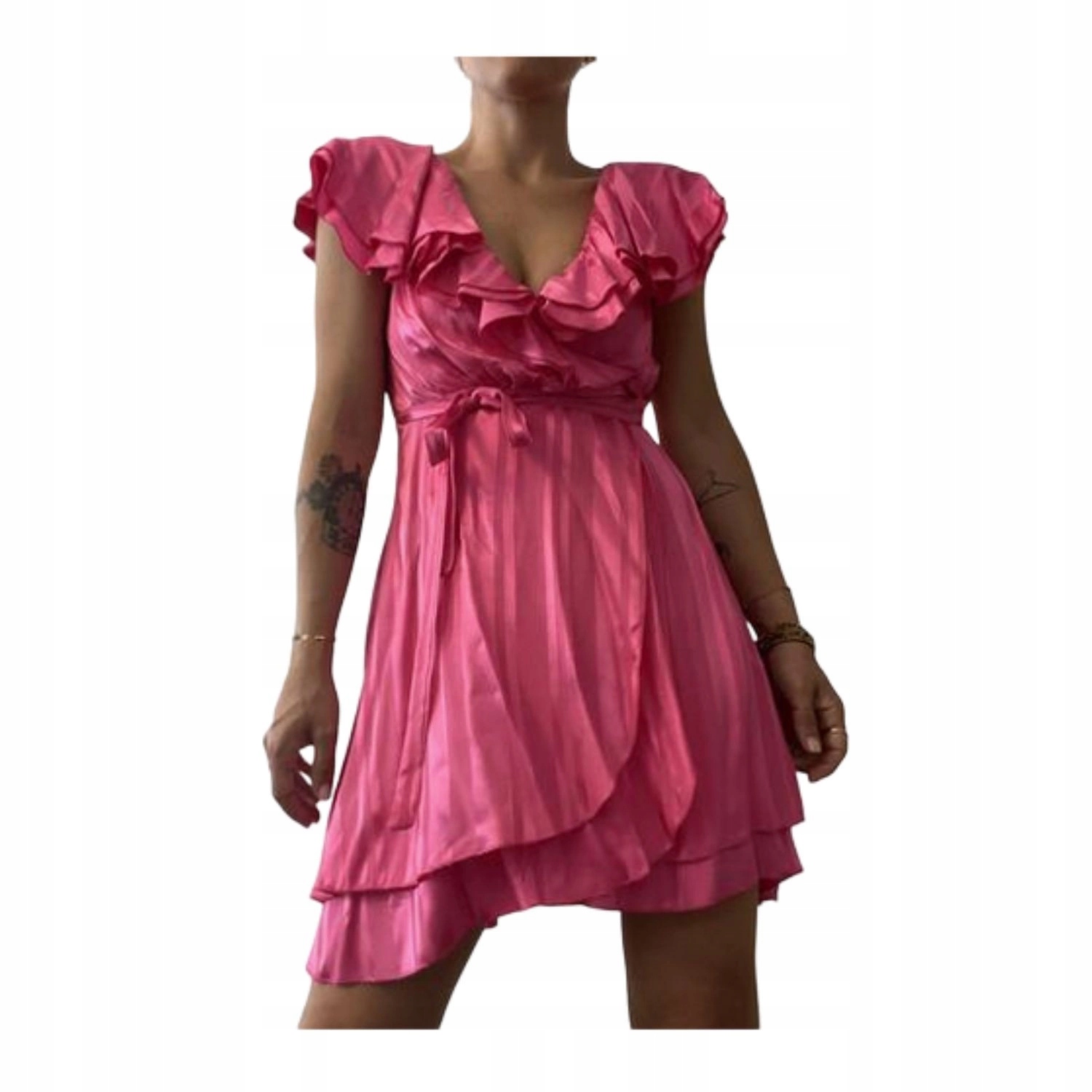 Šaty Silvian Heach růžové koktejlové společenské elegantní vel. 42