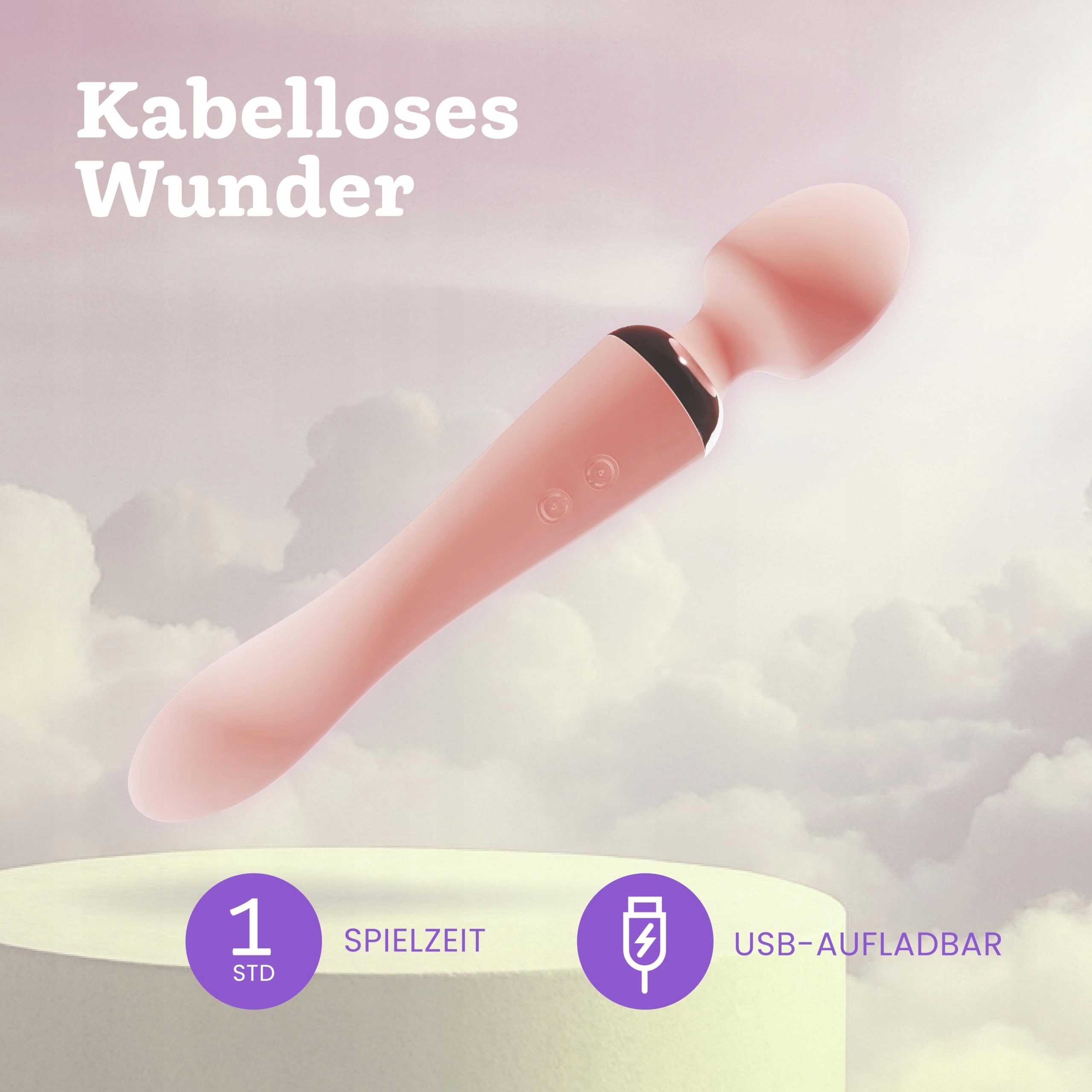 OLIVER JAMES Podwójny Wibrator Wand i Dildo Silikonowy 10 Trybów Dla Par — miniatura 4
