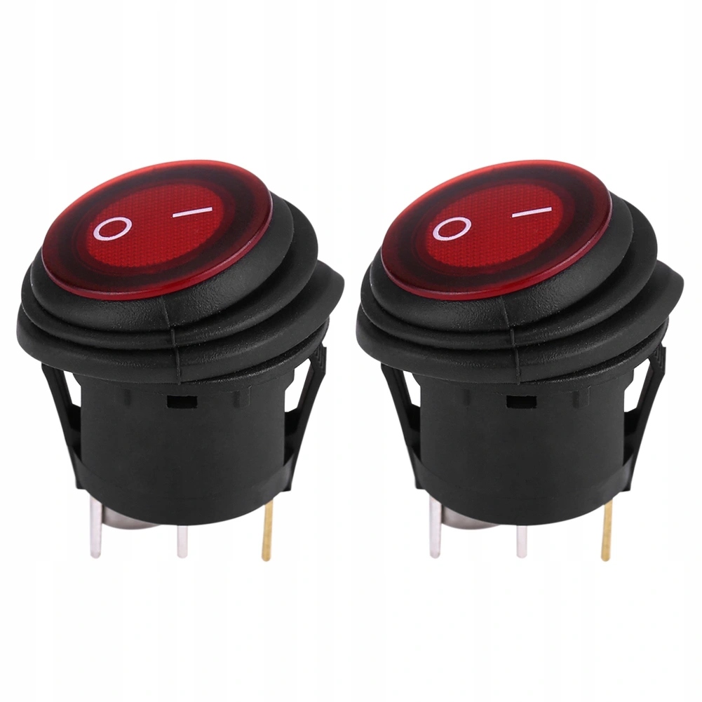 Przełącznik Włącznik Pojedynczy Okrągły On-off 12V/24V 20A 2 Szt.