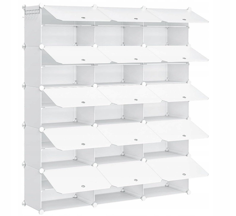 Skrinka na topánky Hoobro 15 priehradiek Modulárny regál na topánky, biely