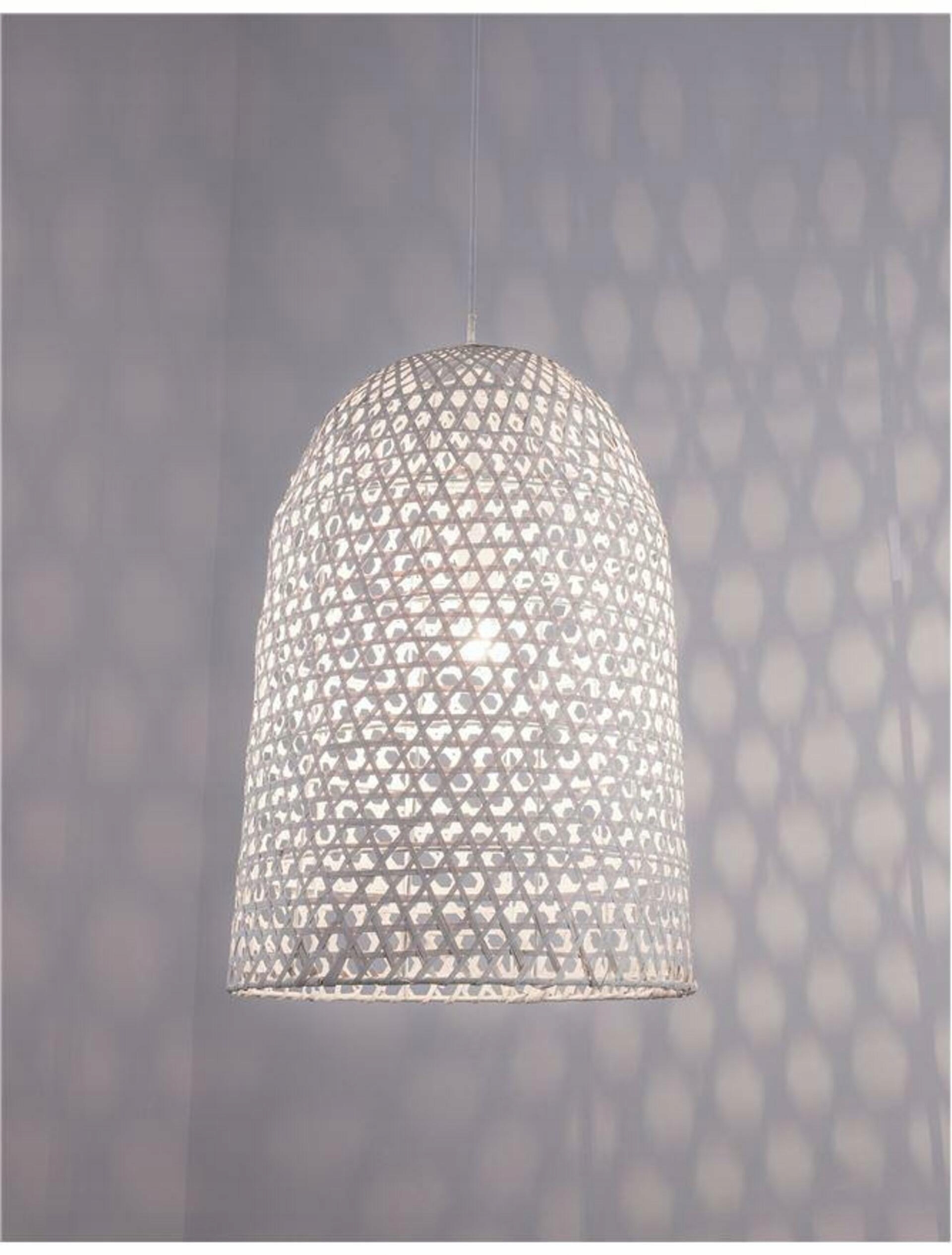 Nova Luce závěsné svítidlo Aurora bílý bambus bílý kabel E27 1x12W IP20 bez