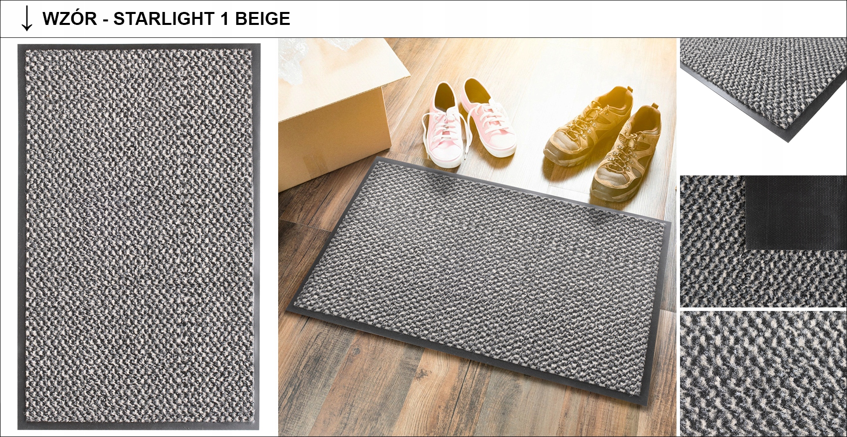 WYCIERACZKA WEJŚCIOWA 40x60 MATERIAŁOWA MATA POD DRZWI DO BUTÓW PODGUMOWANA Marka Dywany Chemex