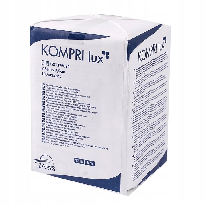 

Kompresy gaziki gazowe niejałowe 7,5x7,5cm 100szt